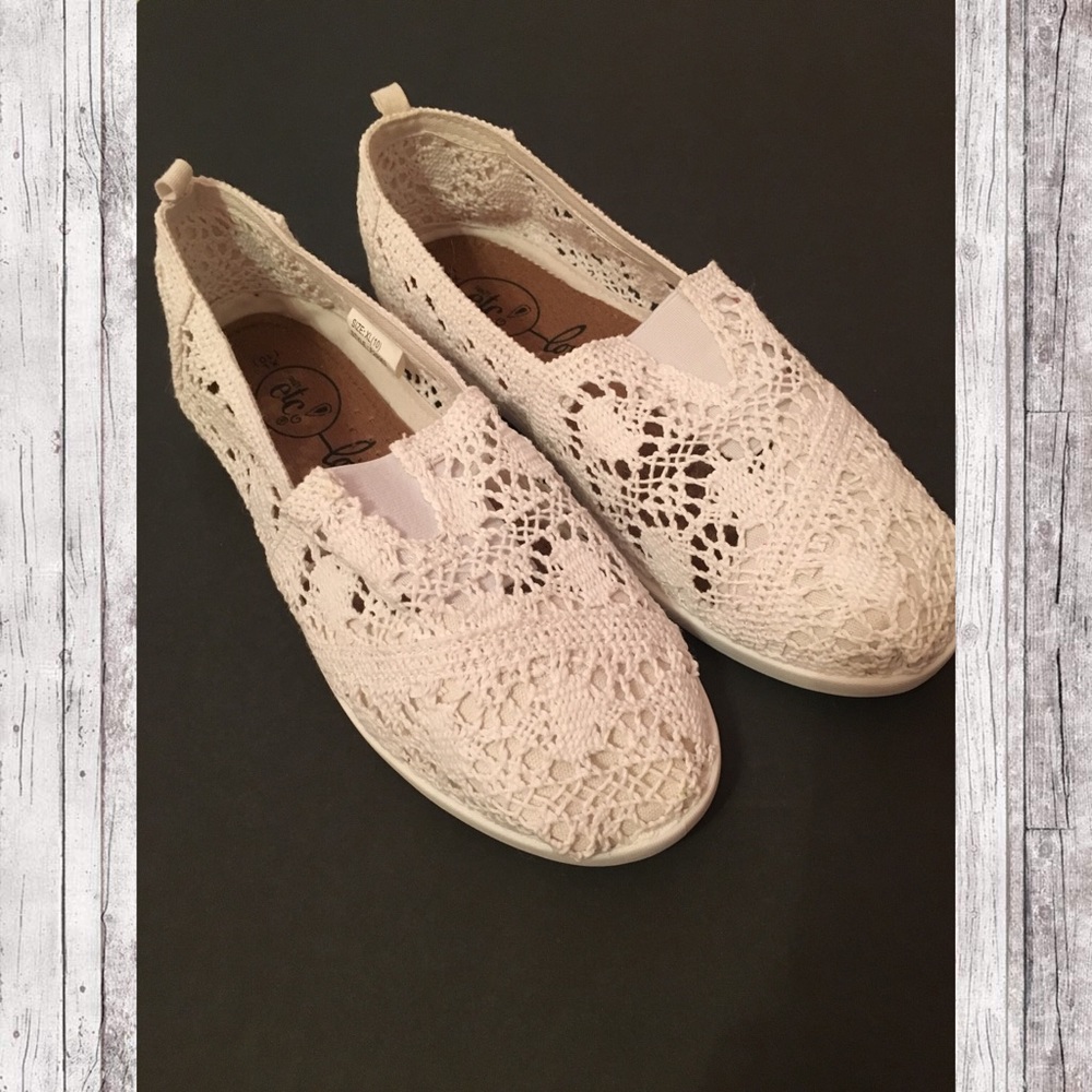 Rue 21 White Lace Slip On Shoes